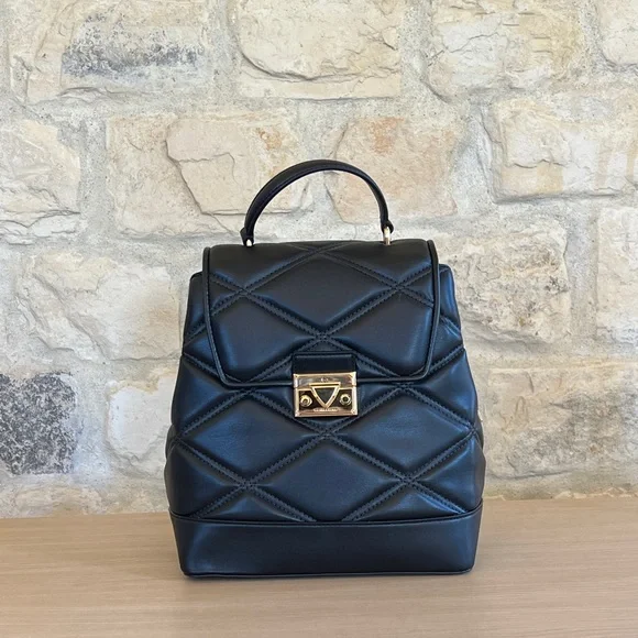 Michael Kors Serena quilted leather backpack handbag&wallet Black NWT